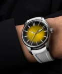 H Moser Pioneer Center Seconds Sunny Side Up Stainless Steel Watch