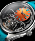 Pioneer Cylindrical Tourbillon Spiced Aqua Stainless Steel Watch