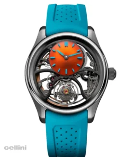 Pioneer Cylindrical Tourbillon Spiced Aqua Stainless Steel Watch