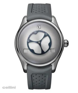 H Moser Pioneer Flying Hours White Fume Stainless Steel Watch