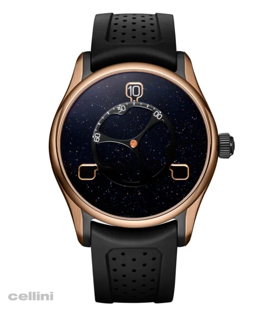 H Moser Pioneer Flying Hours Aventurine Rose Gold Watch