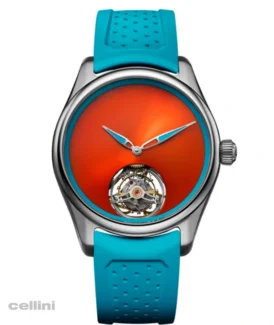 H.Moser Pioneer Tourbillon Spiced Aqua Stainless Steel Watch