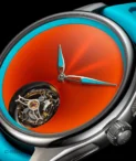 H.Moser Pioneer Tourbillon Spiced Aqua Stainless Steel Watch