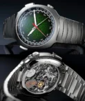 H.Moser Streamliner Flyback Chronograph Matrix Green Stainless Steel Automatic Watch
