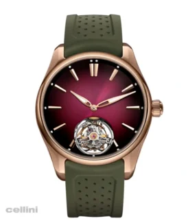 HMoser Pioneer Tourbillon Burgundy_3805-0400- gold watch