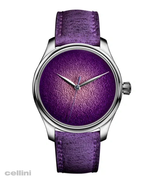 HMoser 1201-1200 Endeavour Centre Seconds Stainless steel Purple Enamel Watch