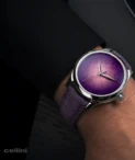 HMoser 1201-1200 Endeavour Centre Seconds Stainless steel Purple Enamel Watch