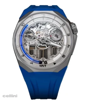 HYT S1 Beadblasted Titanium Blue Watch