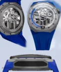 HYT S1 Beadblasted Titanium Blue Watch