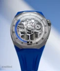 HYT S1 Beadblasted Titanium Blue Watch