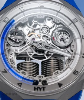 HYT S1 Beadblasted Titanium Blue Watch