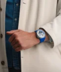 HYT S1 Beadblasted Titanium Blue Watch