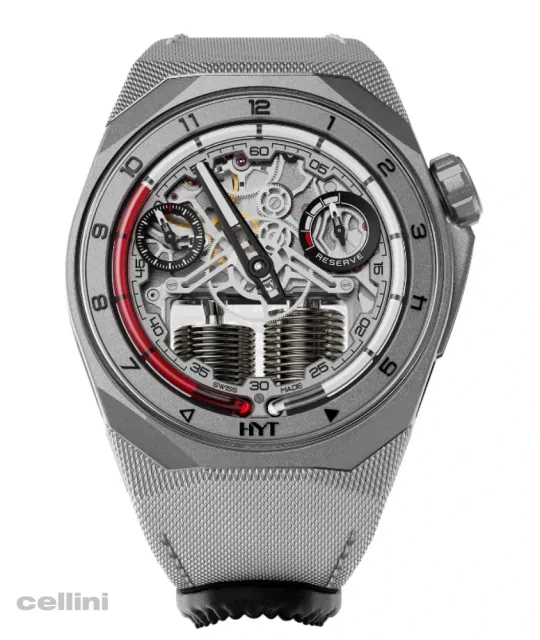 HYT-S1-Titanium-Beadblasted Red Sports Watch