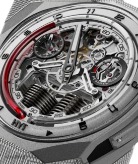 HYT-S1-Titanium-Beadblasted Red Sports Watch