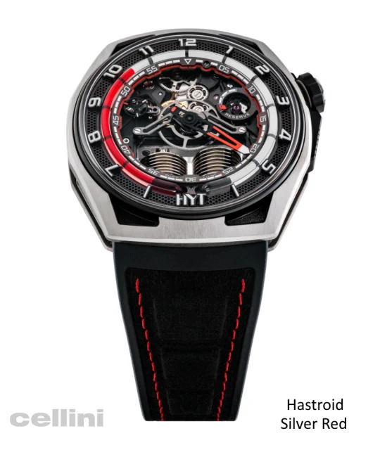 HYT Hastroid Silver Red Titanium Watch