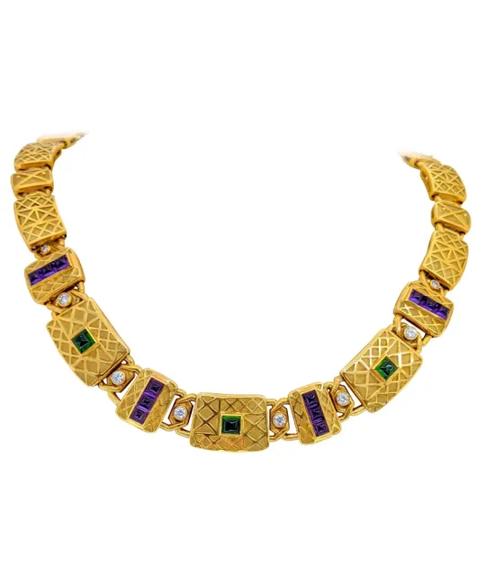 Charles Turi Cellini YG Diamond & Semi Precious Necklace