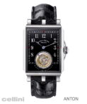 Lang & Heyne Cellini Anton Blk Dial Strap SS Case Red Markers