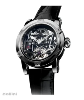 Louis Moinet Black gold derrick titanium watch at Cellini Jewelers