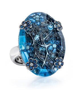 Blue Topaz Spring Oval Ring