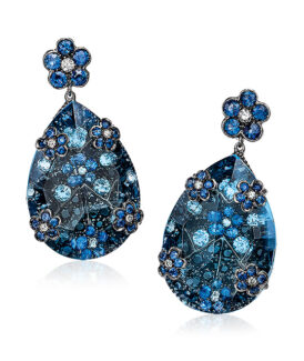 Blue Topaz Spring Oval Drop Earrings