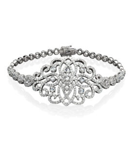 Openwork White Diamond Bracelet