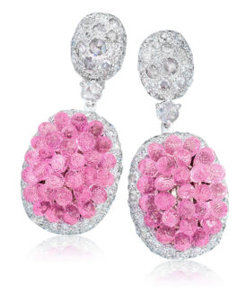 Pink Sapphire Briolette Drop Earrings