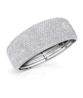 Wide Diamond Bangle Bracelet