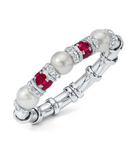 South Sea Pearl and Ruby Bracelet