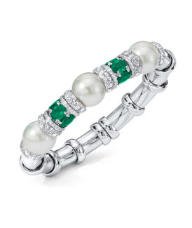 South Sea Pearl and Emerald Bracelet