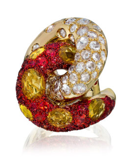 Orange Sapphire Ring