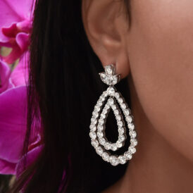 Diamond Double Teardrop Earrings