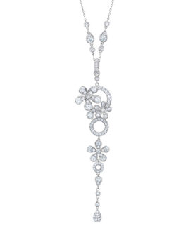 Diamond Flower Drop Pendant