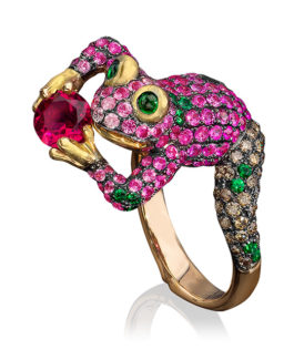 Ruby Frog Ring
