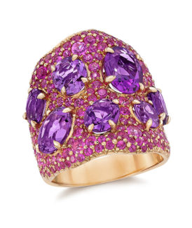 Amethyst Ring with Pink Sapphires