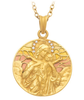 Madonna Holding Infant Jesus Medallion