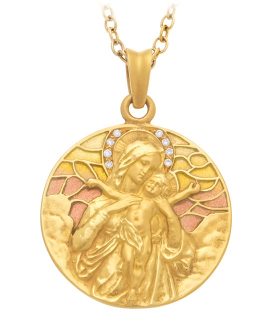 Madonna Holding Infant Jesus Medallion