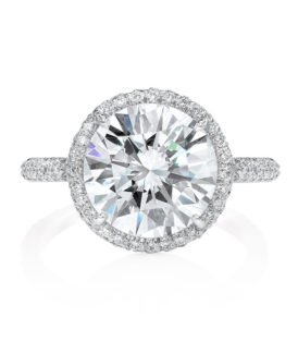 Micro-Pavé Round Wire Diamond Engagement Setting