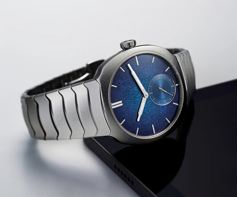 H Moser Streamliner Small Seconds Blue Enamel Watch