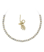 Damasso Yellow Gold Diamond Bar Necklace
