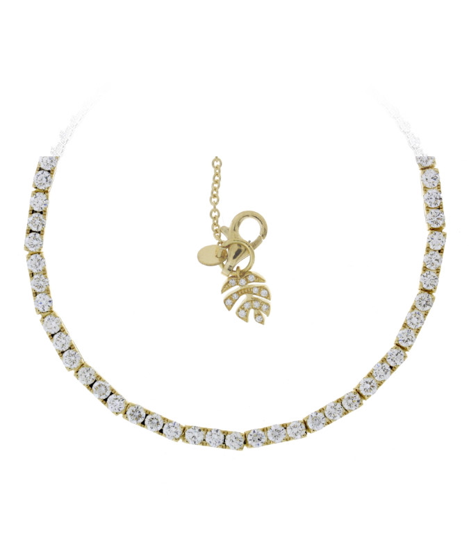 Damasso Yellow Gold Diamond Bar Necklace