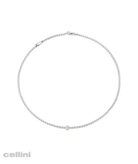 White Gold Necklace With Diamond Rond