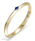 Nefertiti NB313 Yellow Gold Awaken Single Diamond Lozenge Bangle by Nadine Berbay