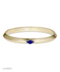 Nefertiti NB313 Yellow Gold Awaken Single Diamond Lozenge Bangle by Nadine Berbay