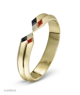 Nefertiti - NB292 Yellow Gold Awaken Double Ribbed Cuff Bracelet by Nadine Barbey