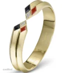 Nefertiti - NB292 Yellow Gold Awaken Double Ribbed Cuff Bracelet by Nadine Barbey