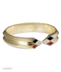 Nefertiti - NB292 Yellow Gold Awaken Double Ribbed Cuff Bracelet by Nadine Barbey