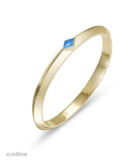 Nefertiti - NB293 Yellow Gold Awaken Single Turquoise Bangle by Nadine Barney