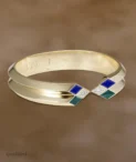 Nefertiti -475 -NB298 Yellow Gold Awaken Double Ribbed Cuff Bracelet