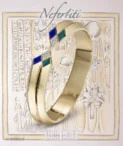 Nefertiti -475 -NB298 Yellow Gold Awaken Double Ribbed Cuff Bracelet