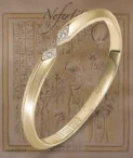 Nefertiti -NB309 Thin Double Lozenge Diamond Cuff Bracelet